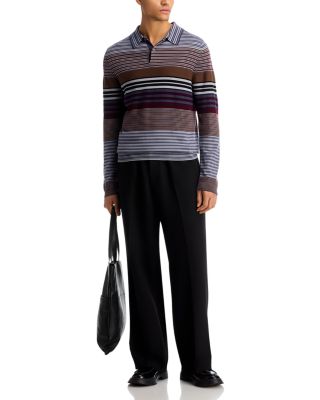 Wool Striped Polo Sweater