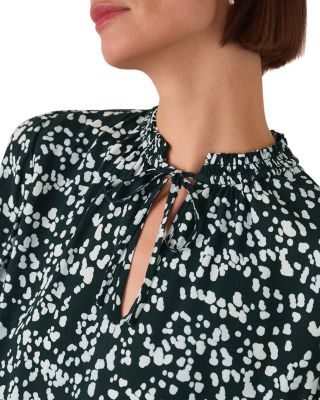 Animal Tie Neck Blouse 