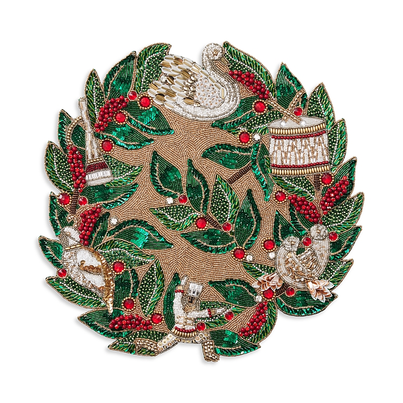 Kim Seybert Xmas Carol Beaded Placemat In Multi