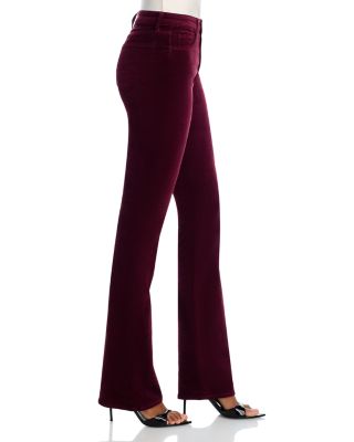 Stevie Velvet High Rise Straight Jeans in Dark Port