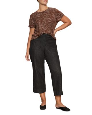 The Marine Mid Rise Cropped Wide Leg Jeans in After Hours