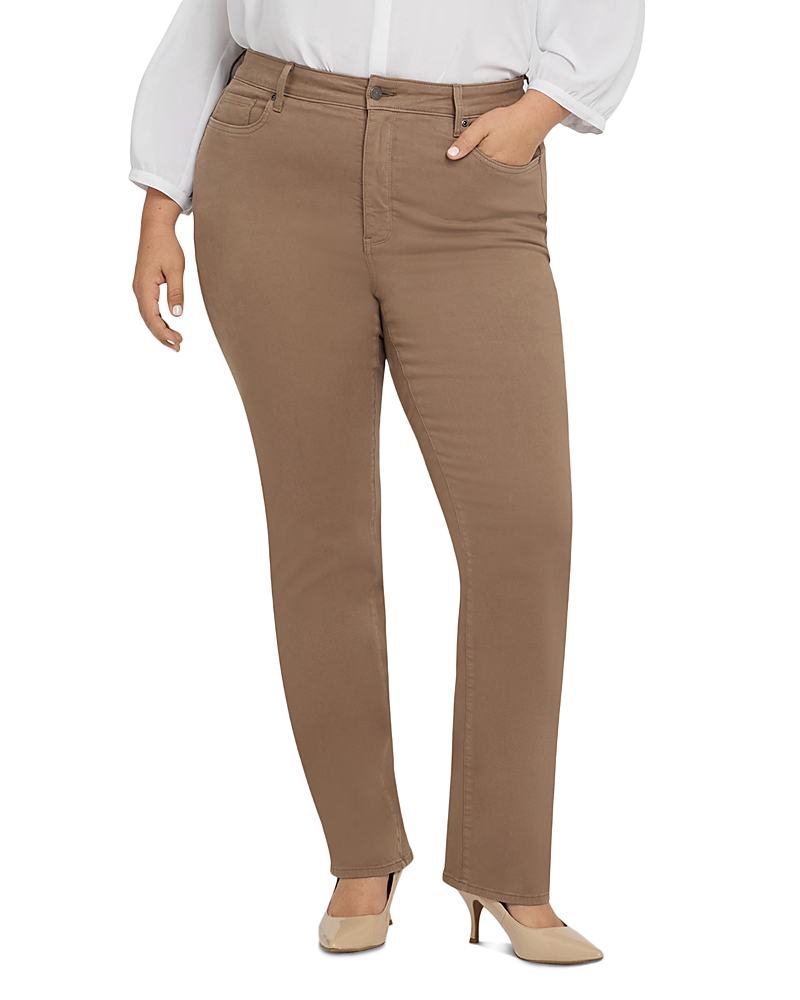 Nydj Marilyn High Waist Straight Leg Jeans In Brown