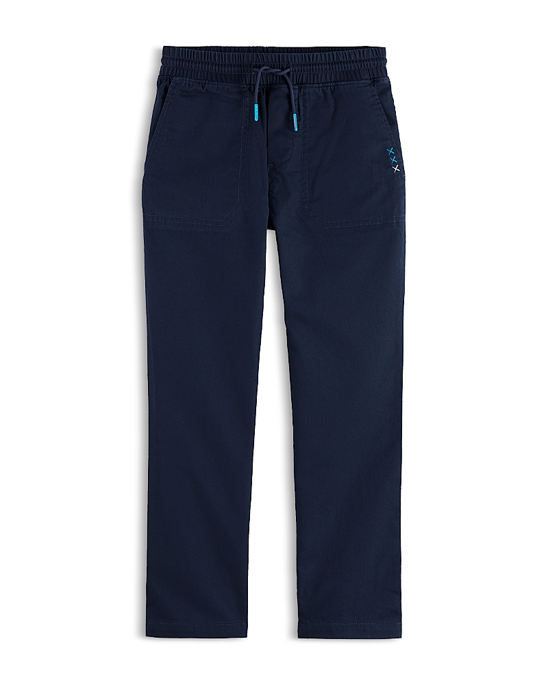 Scotch & Soda Boy's Garment-dyed Cotton Twill Drawstring Pants In Blue