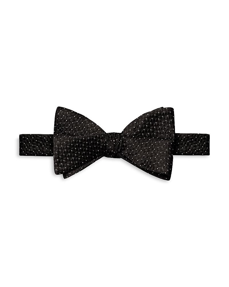 Eton Pin Dot Pre Tied Silk Bow Tie In Black
