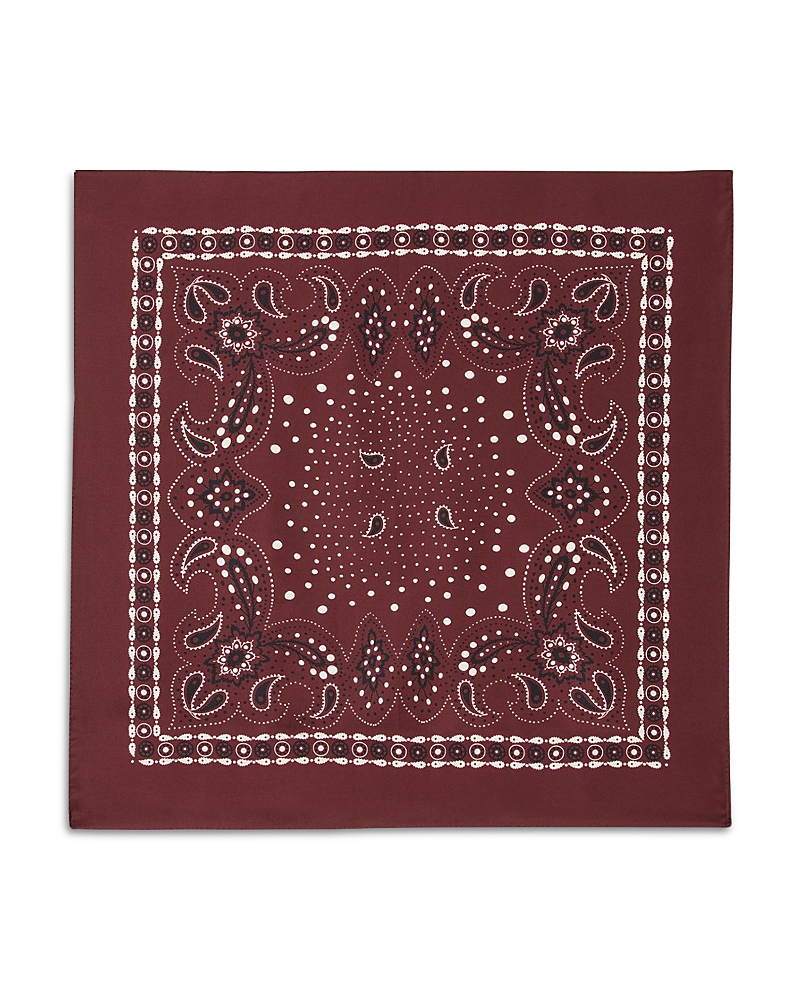 Sandro Womens Bordeaux Bandana-print Silk Scarf In Red