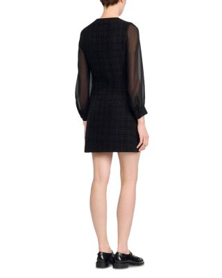 Contrast Long Sleeve Dress