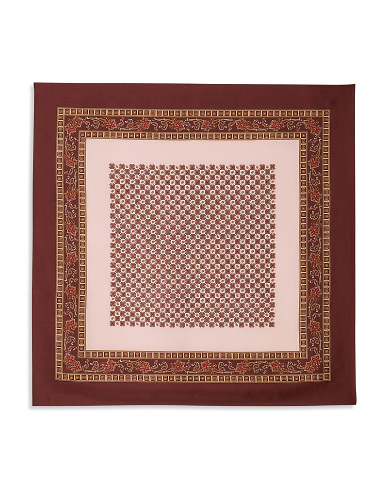 Sandro Placed Print Silk Bandana Scarf In Brown