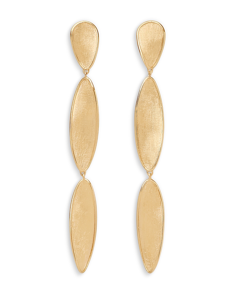 Marco Bicego 18k Yellow Gold Lunaria Twist Triple Drop Earrings In Gold