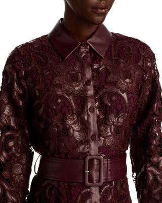 Chayenne Faux Leather Lace Midi Dress