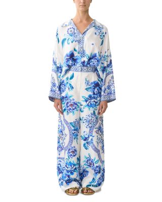 Silk Cropped Relaxed Shirt