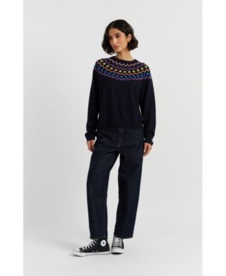  Women's Wool Cashmere Star Yoke Sweater