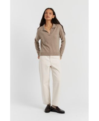 Women's Wool Cashmere Collared Sweater