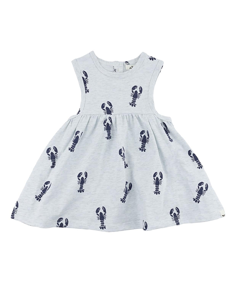 Oh Baby ! Girls' Lily Tank Lobsters Print Dress - Baby In Gray