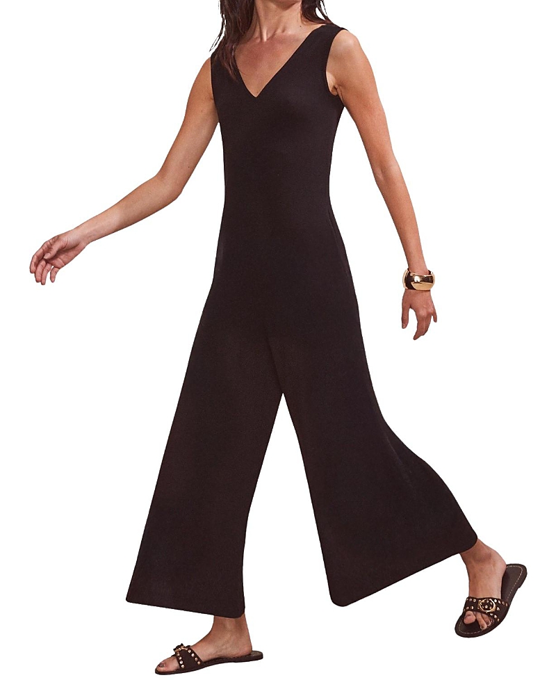 Ro&zo Sleeveless Jersey V Neck Jumpsuit In Brown