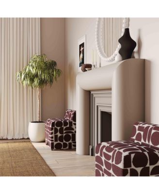  Pippa Geometric Jacquard Weave Stool in Merlot