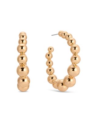 Bubble Graduated Medium Hoop Earrings
