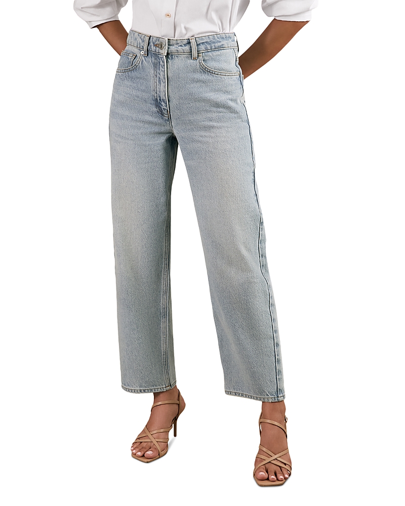 Reiss Selin Crop Straight Leg Jeans In Blue