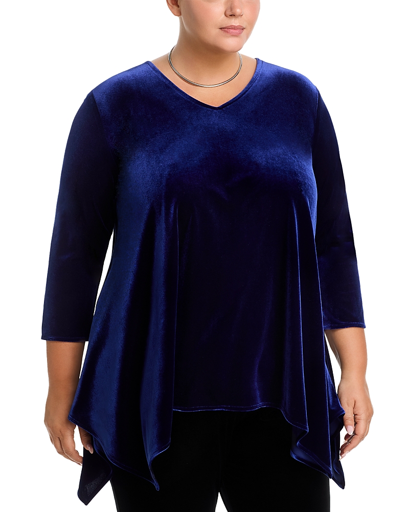 Caroline Rose Swing Velvet Tunic In Blue