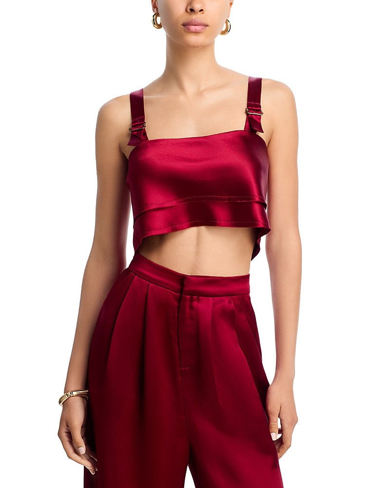 Nonchalant Label Astrid Crop Top In Bordeaux In Red