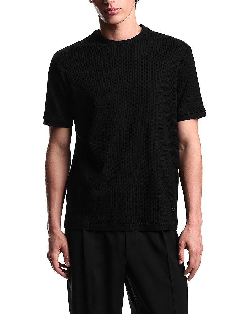 Emporio Armani Allover Vertical Jacquard Motif Jersey Tee