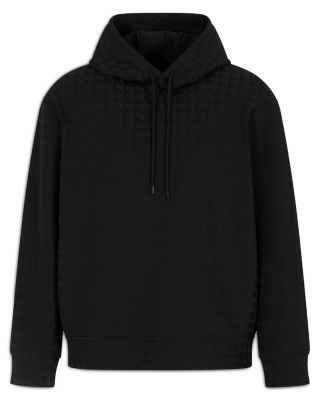 Allover Eagle Jacquard Motif Hooded Sweatshirt