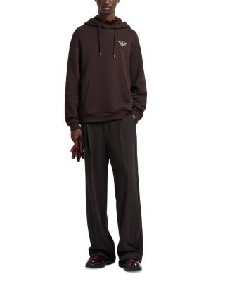 Twill Hooded Sweatshirt With Playing Cards Print at Back