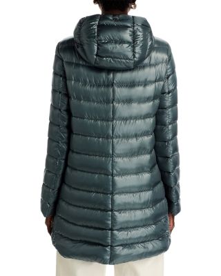 Quilted Hooded A Line Coat