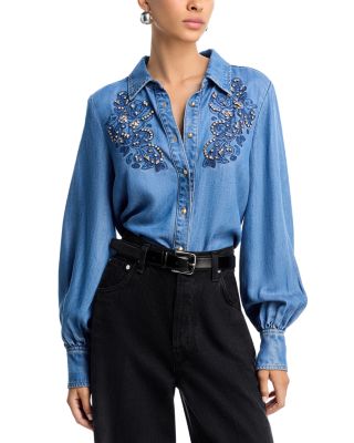 Rhinestone Embellished Shirt 