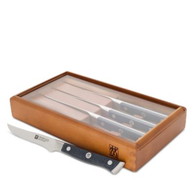 Spectrum 4 Piece Steak Knife Set with Wood Presentation Box