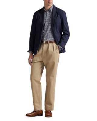 Cotton Stretch Poplin Gingham Check Classic Fit Button Down Shirt