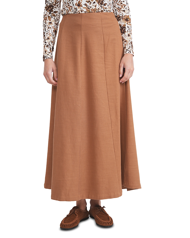 Point Twill Panel Skirt In Brown