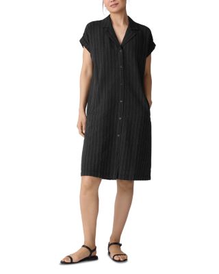 Notch Collar Shirt Dress