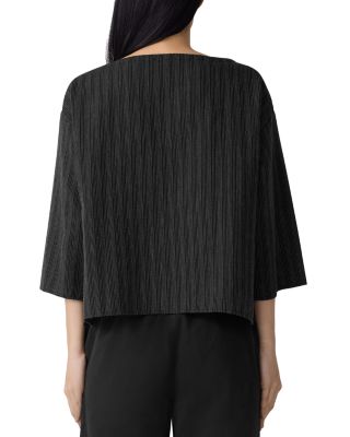 Bateau Neck Three-Quarter Length Top