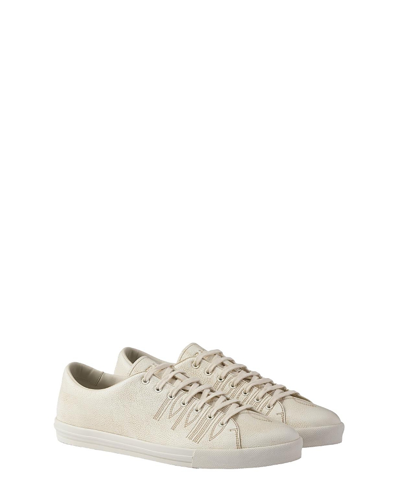 Prada Men's Aged-Effect Leather Sneakers
