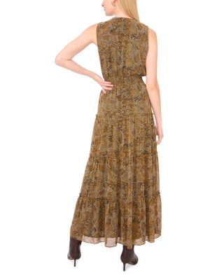 Tie Neck Tiered Dress