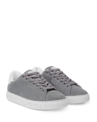 Men's Embroidered La Greca Suede Sneakers