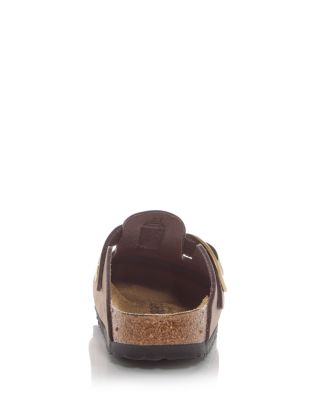 Women&#39;s Boston Big Buckle Nubuck Leather Clogs