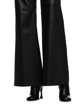 Leather Flare Leg Pants