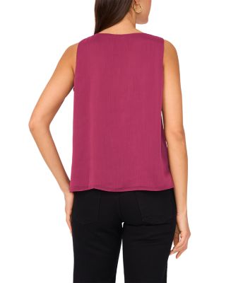 Ruffled Front Sleeveless Blouse