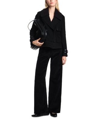 Fleece Faux Leather Trim Jacket