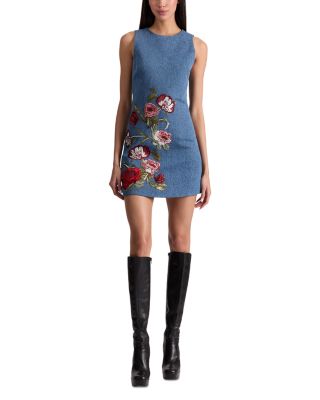 Cade Floral Embroidered Sleeveless Shift Dress