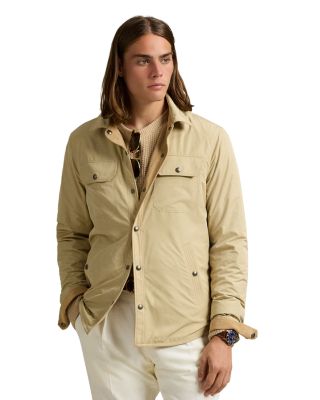 Reversible Suede Taffeta Shirt Jacket