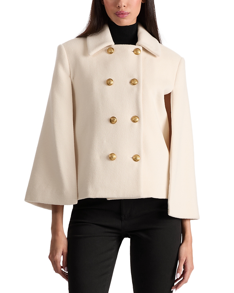 Alice And Olivia Reynalda Buttoned Cape In White