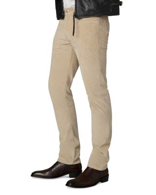 The Brixton Slim Straight Fit Corduroy Pants in Winter Sand Gray