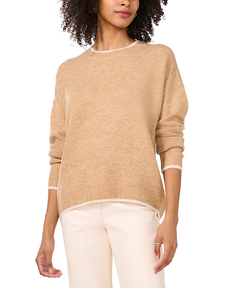 Vince Camuto Contrast Trim Crewneck Sweater