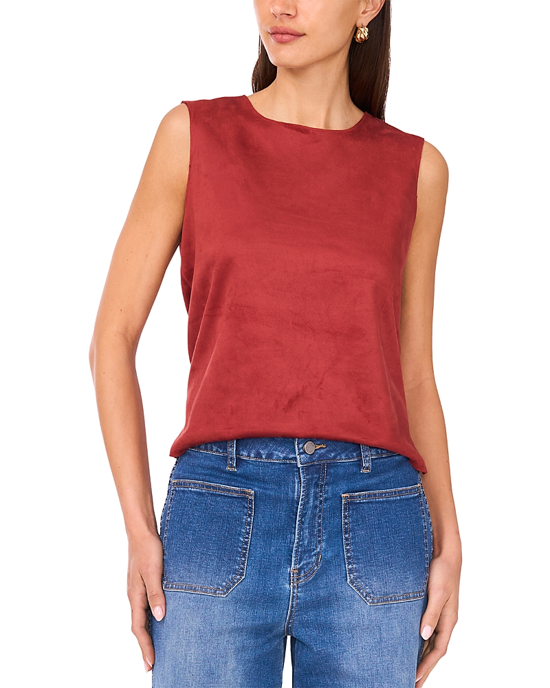 Vince Camuto Sleeveless Crewneck Top In Red