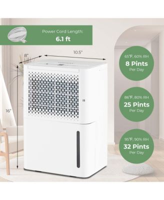  32 Pint Portable Dehumidifier with 3 Modes & 24H Timer