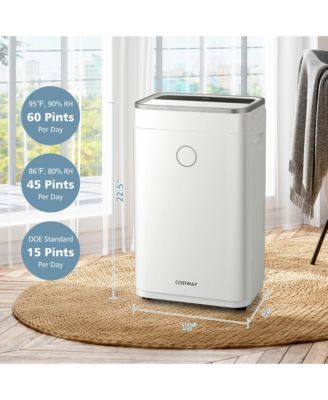  60-Pint Dehumidifier for Home & Basements 4000 Sq. Ft with 3-Color Digital Display
