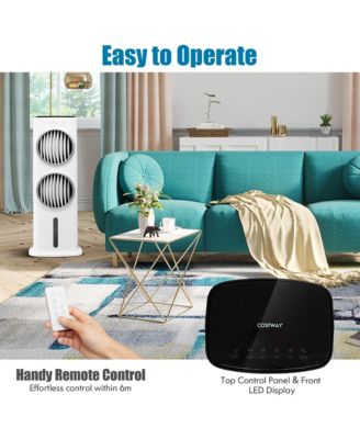  3-in-1 Evaporative Air Cooler with Fan & Humidifier Swamp Fan with 9H Timer Remote