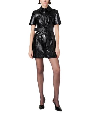 Lydia Short Sleeve Faux Leather Dress